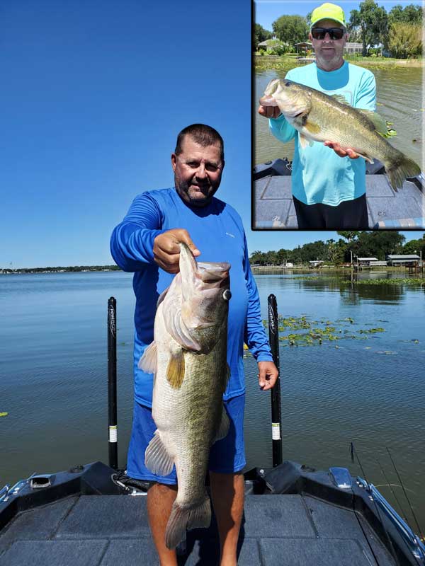 Lee Bailey with an 11 plus largemouth and Jeff with a 6 plus. Caught in February Florida bass fishing